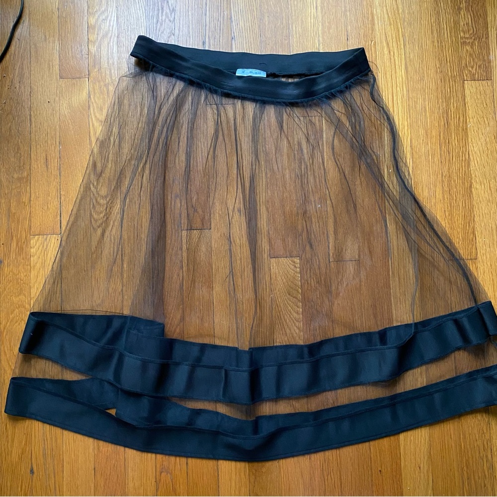 Sheer black midi skirt